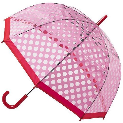 Blooming Brollies Damski parasol Parasol z parasolem Clear Dome Pink kropki polka POES PR, BEZPŁATNY ODBIÓR: WROCŁAW!  Blooming Brollies  Mall