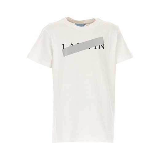 T-shirt chłopięce Lanvin biały bawełniany 