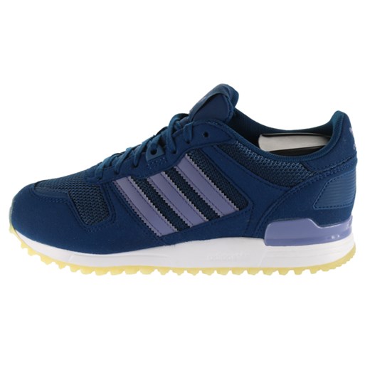 Buty sportowe damskie niebieskie Adidas do biegania zx bez wzorów sznurowane 