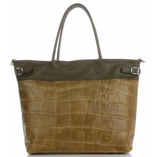 Shopper bag Vittoria Gotti na ramię skórzana bez dodatków duża 