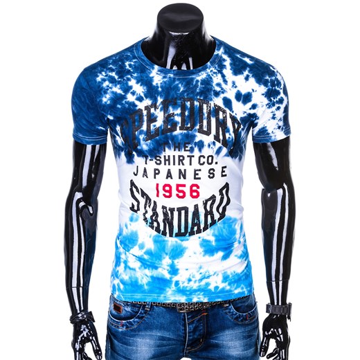 T-shirt męski z nadrukiem 1103S - niebieski  Edoti.com XXL 