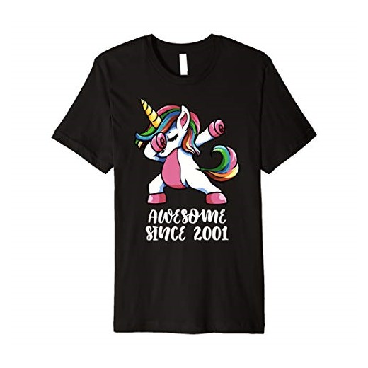 Dabbing Unicorn 18th 18 Year Old 2001 Girls Birthday T-Shirt