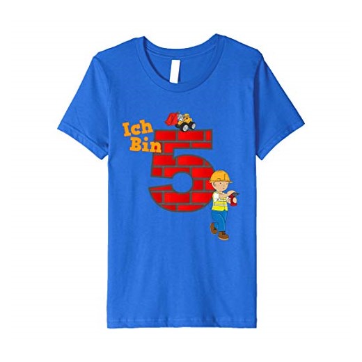 Dziecięca koszulka urodzinowa 5 lat chłopiec koparka Baumeister