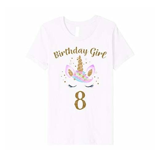Dziecięca koszulka urodzinowa 8 lat dziewczynka jednorożec