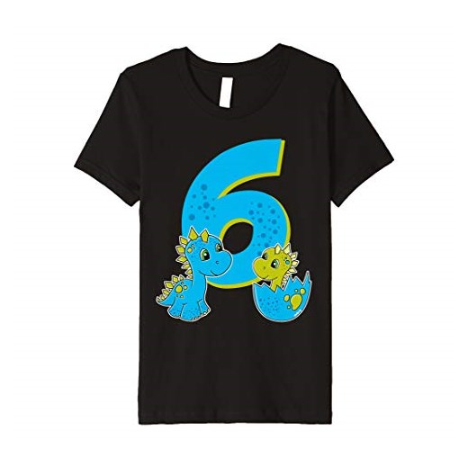 T-shirt dziecięcy urodziny 6 lat dinozaur chłopiec