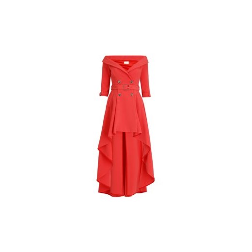 Elisabetta Franchi sukienka na sylwestra czerwona z aplikacjami  mini 