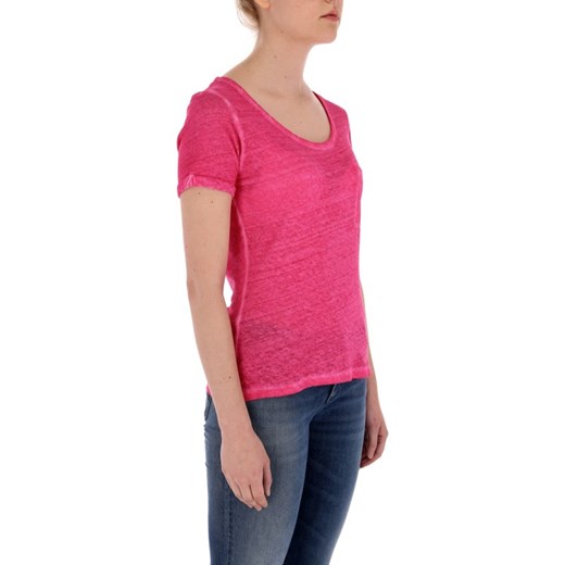 Napapijri bluzka damska z krótkimi rękawami różowa bez wzorów 