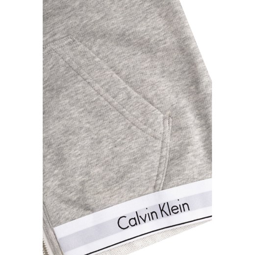 Bluza damska szara Calvin Klein Underwear krótka z aplikacją 