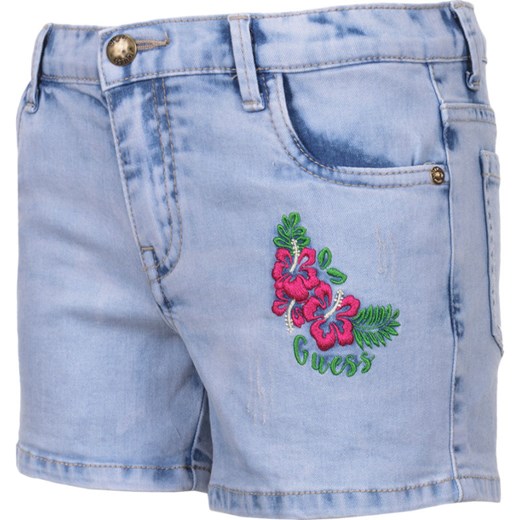 Spodenki dziewczęce Guess w kwiaty z jeansu 