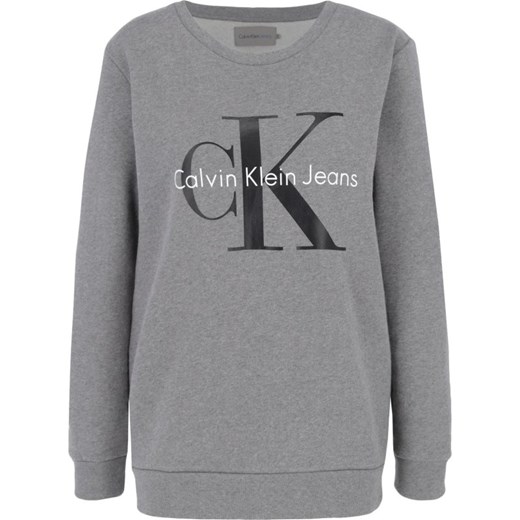 Bluza damska Calvin Klein casualowa szara z napisami 