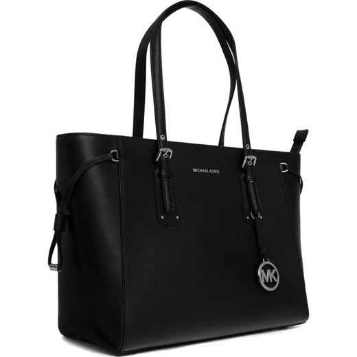 Shopper bag Michael Kors mieszcząca a7 czarna na ramię elegancka 