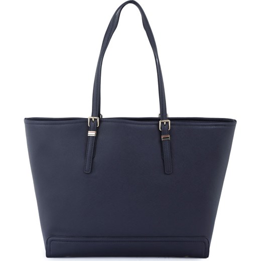 Shopper bag Tommy Hilfiger niebieska bez dodatków duża matowa na ramię 