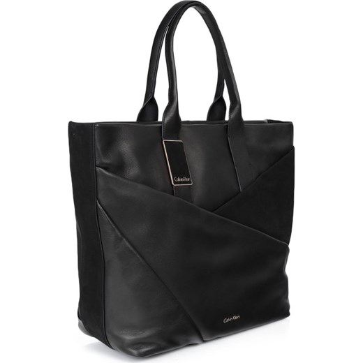 Shopper bag Calvin Klein elegancka matowa z zamszu na ramię 