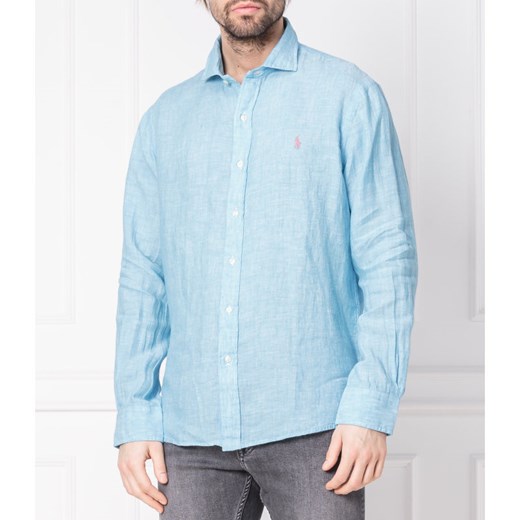 Koszula męska niebieska Polo Ralph Lauren z klasycznym kołnierzykiem 