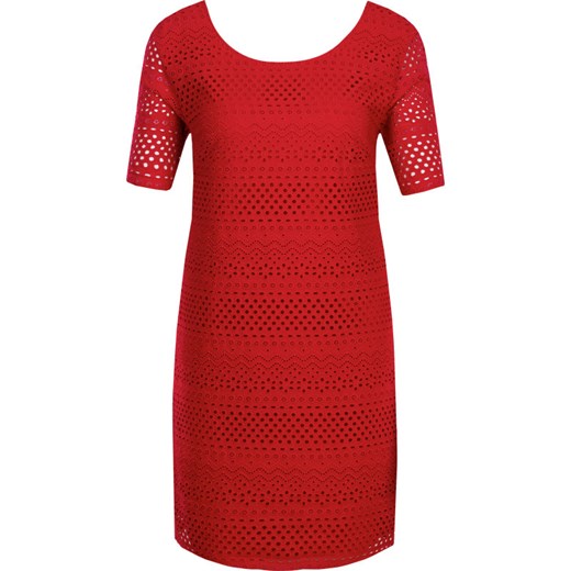 Sukienka czerwona Armani z okrągłym dekoltem wiosenna z krótkim rękawem prosta 
