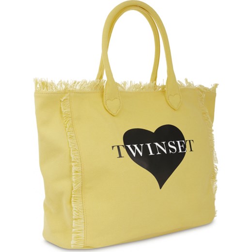 Shopper bag Twin Set z nadrukiem bez dodatków mieszcząca a6 w stylu młodzieżowym 