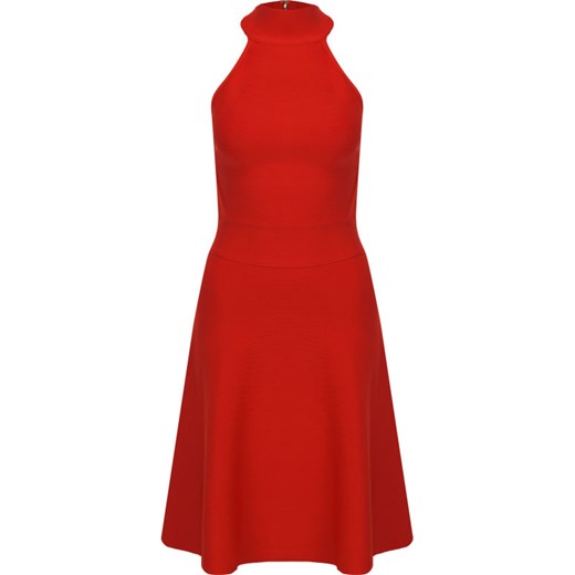 Sukienka Marciano Guess czerwona luźna na spotkanie biznesowe bez rękawów z golfem 