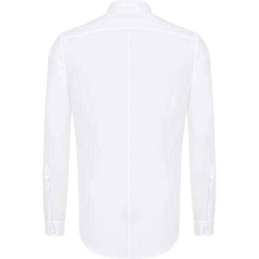 Koszula męska Trussardi Jeans biała gładka z tkaniny z długimi rękawami casual 