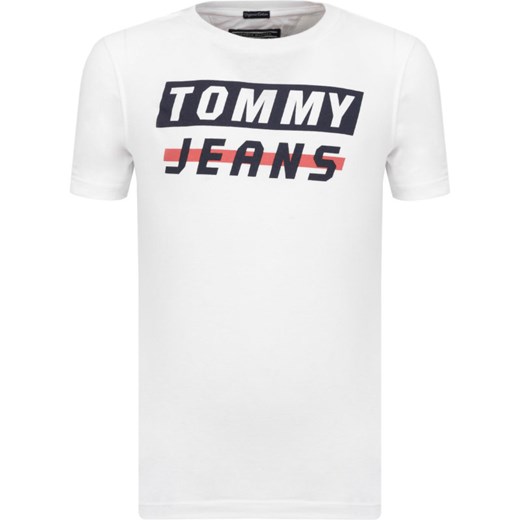 T-shirt chłopięce biały Tommy Hilfiger z krótkim rękawem z napisami 