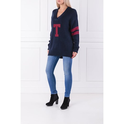 Tommy Jeans sweter damski z dekoltem w serek 