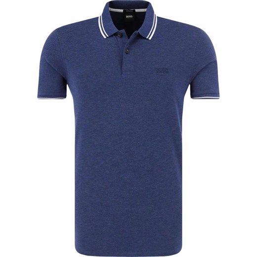T-shirt męski Boss bawełniany z krótkimi rękawami niebieski bez wzorów 