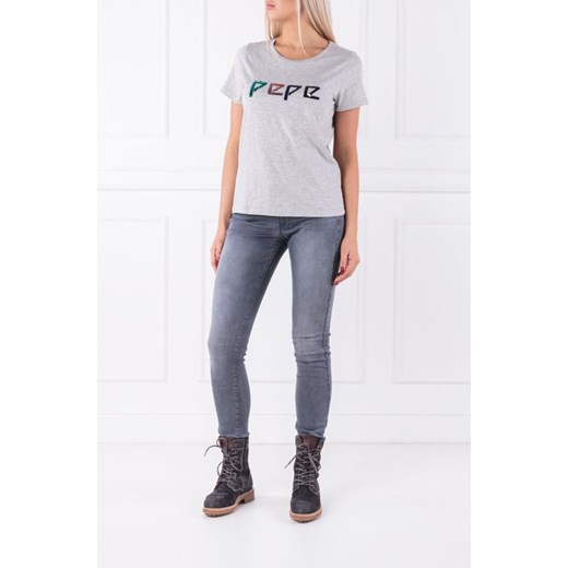 Bluzka damska Pepe Jeans casual z krótkim rękawem z okrągłym dekoltem 