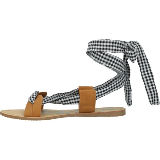 Wielokolorowe sandały damskie Pepe Jeans płaskie bez obcasa sznurowane w abstrakcyjnym wzorze 