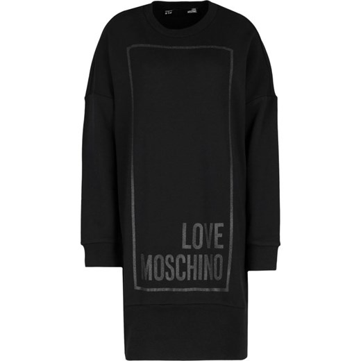 Sukienka Love Moschino z długimi rękawami mini prosta 