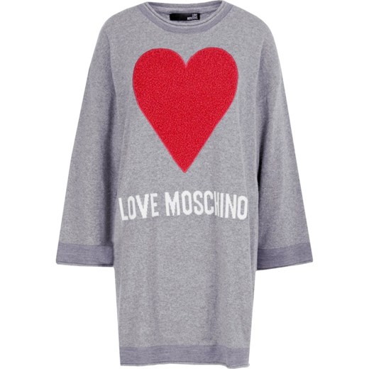 Love Moschino sukienka prosta z długim rękawem z nadrukami casual 