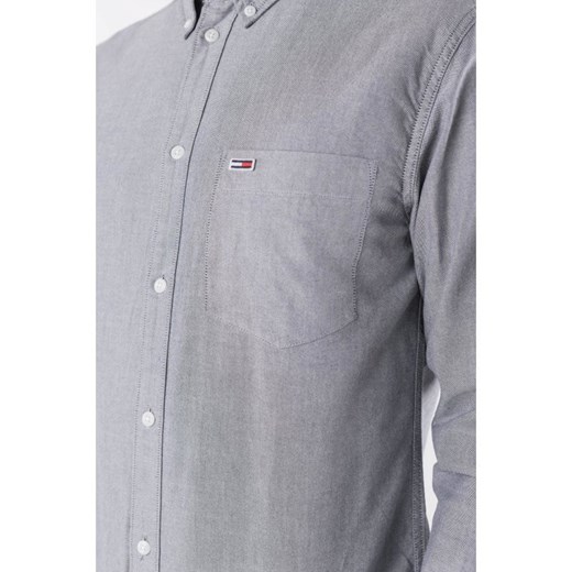 Koszula męska Tommy Jeans bez wzorów z kołnierzykiem button down z długim rękawem 