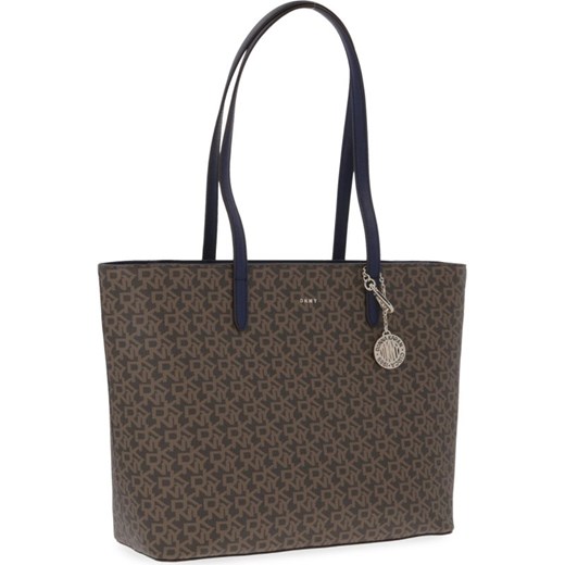 Shopper bag Dkny elegancka bez dodatków z nadrukiem na ramię 