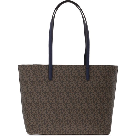Shopper bag Dkny elegancka z nadrukiem na ramię mieszcząca a4 