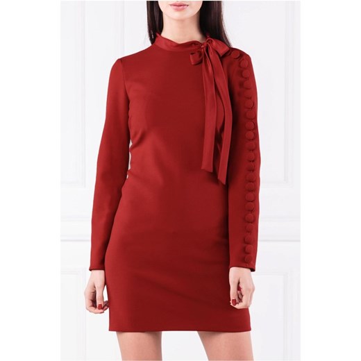 Sukienka Red Valentino dopasowana z długim rękawem mini 