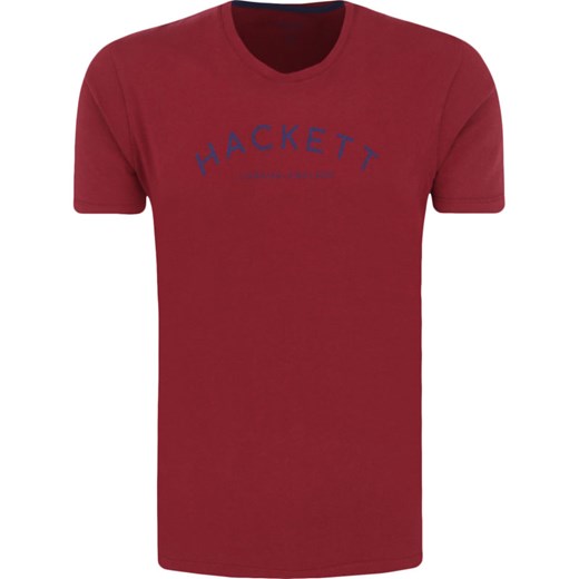 T-shirt męski Hackett London czerwony z krótkim rękawem 