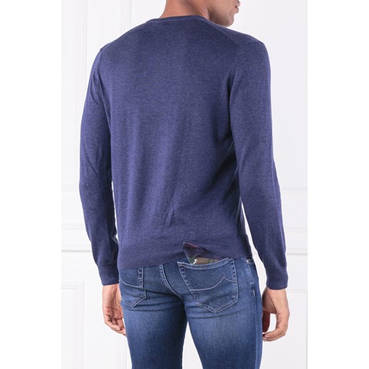 Niebieski sweter męski Hackett London jesienny 