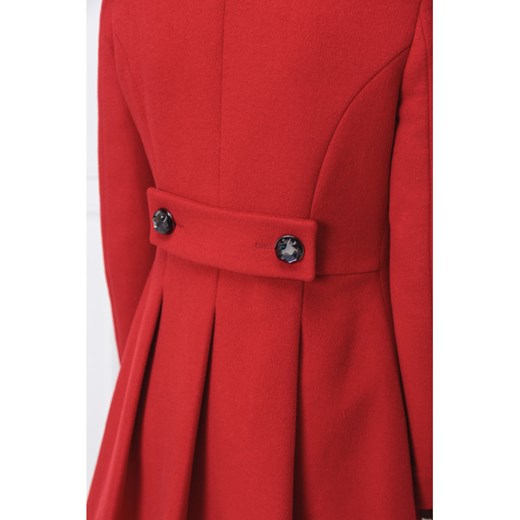 Płaszcz damski Boutique Moschino czerwony bez wzorów elegancki 