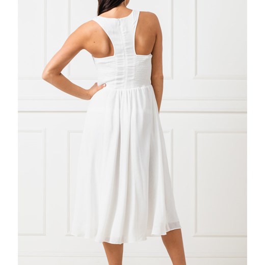 Sukienka biała Armani z okrągłym dekoltem bez rękawów 