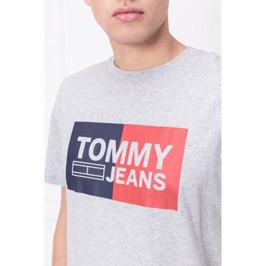 Szary t-shirt męski Tommy Jeans z krótkimi rękawami 