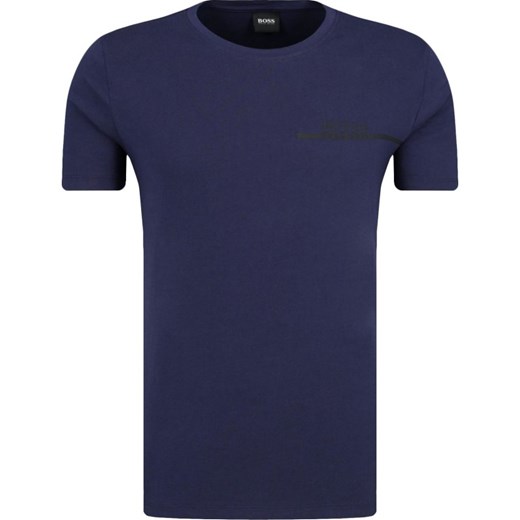 T-shirt męski Boss bez wzorów niebieski z krótkim rękawem 