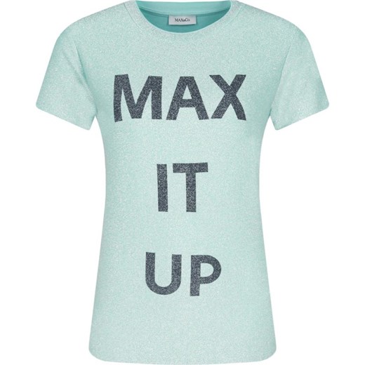 Bluzka damska Max & Co. z napisami z okrągłym dekoltem 