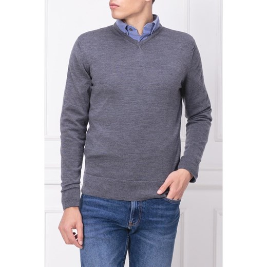 Calvin Klein sweter męski wełniany bez wzorów 