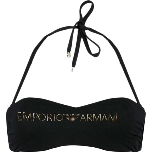 Strój kąpielowy czarny Emporio Armani z aplikacjami  