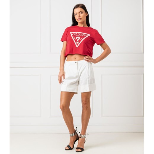 Bluzka damska Guess Underwear na jesień czerwona młodzieżowa 