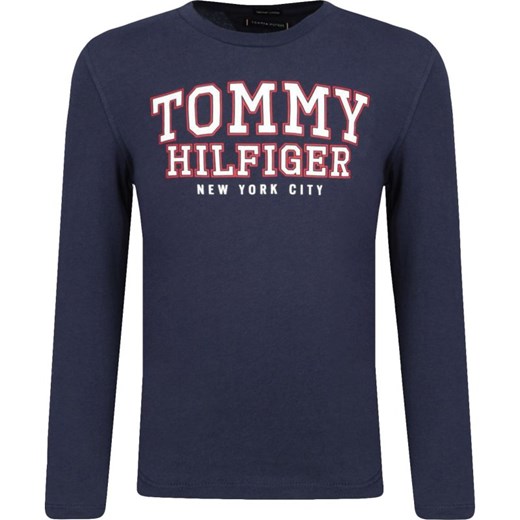 T-shirt chłopięce niebieski Tommy Hilfiger z długim rękawem 