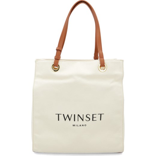 Twinset shopper bag na ramię bez dodatków 