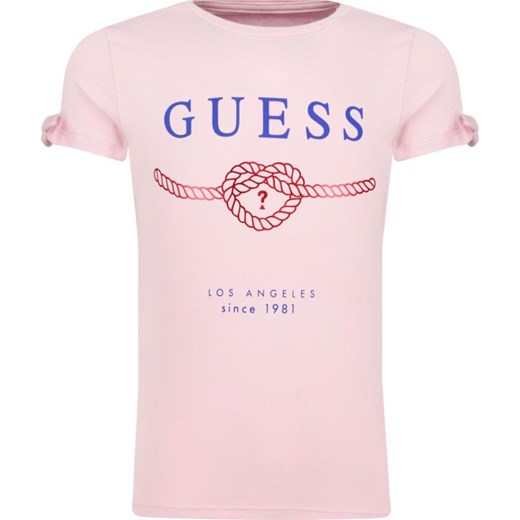 Bluzka dziewczęca Guess różowa z krótkim rękawem 