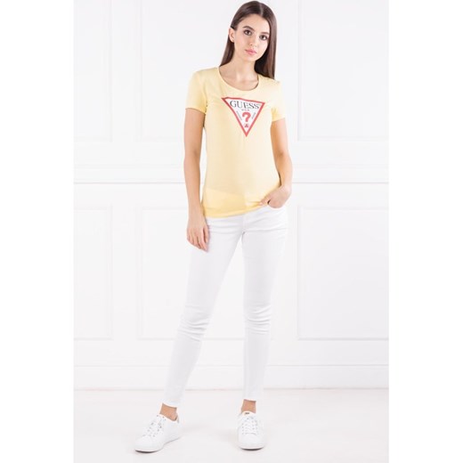 Bluzka damska Guess Jeans żółta na wiosnę 