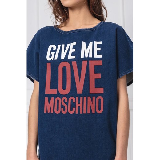 Sukienka Love Moschino z okrągłym dekoltem casual z krótkimi rękawami mini dzienna 