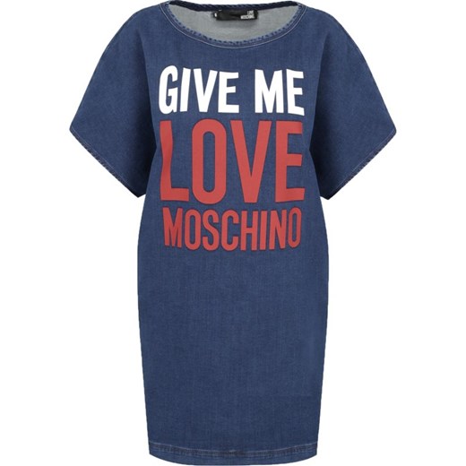 Sukienka Love Moschino casual mini prosta z krótkimi rękawami 