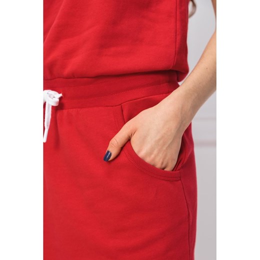 Sukienka Love Moschino mini czerwona bez rękawów z okrągłym dekoltem 